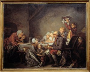 Der Königskuchen Eine Familie teilt den Kuchen beim Dreikönigsfest