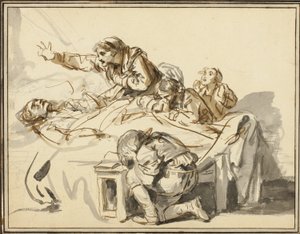Frauen und Kinder trauern um einen toten Mann von Jean Baptiste Greuze