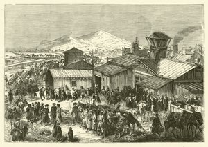 Russischer Handelsposten in Kaschgar (Gravur) von Jean Baptiste Henri Durand Brager