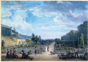 Ansicht des Jardin du Roi (heutiger Jardin des Plantes) von Jean Baptiste Hilaire