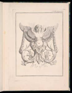 Design für eine Sphinx, pl. 2, Deuxieme Cahiers des arabesques dessinés par J. B. Huet... [Buch 2, Portfolios von Arabesken entworfen von J.B. Huet] von Jean Baptiste Huet