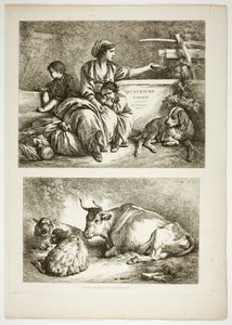 Tafel Neunzehn von 38 aus Oeuvres de J. B. Huet von Jean Baptiste Huet