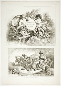 Platte Sieben von 38, aus Oeuvres de J. B. Huet von Jean Baptiste Huet