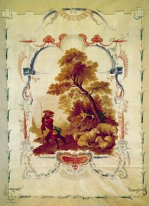 Der Wolf wurde zum Hirten (Illustration zur Fabel von Jean de La Fontaine) von Jean Baptiste Huet