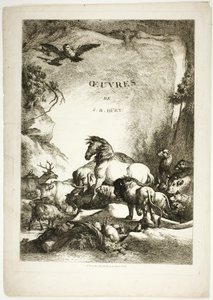 Titelseite aus Oeuvres de J. B. Huet von Jean Baptiste Huet