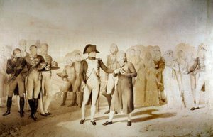 Kaiser Napoleon I. und Kaiserin Josephine de Beauharnais besuchen die Textilfabrik von Monsieur Oberkampf in Jouy am 20.06.1806 (Detail) von Jean Baptiste Isabey