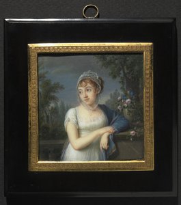 Porträt einer Frau an einer Balustrade, 1804