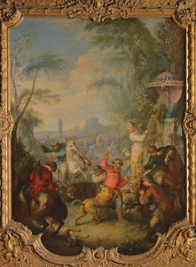 Löwen- und Tigerjagd in China von Jean Baptiste Joseph Pater