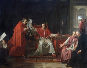 Unterzeichnung des Konkordats zwischen Frankreich und dem Heiligen Stuhl durch Papst Pius VII, 15. August von Jean Baptiste Joseph Wicar