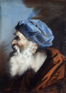 Ein Kopf von Joseph von Arimathäa, nach links blickend von Jean Baptiste Jouvenet