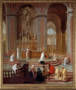 Die Messe des Kanons von La Porte oder der Meisteraltar von Notre-Dame de Paris. Gemälde von Jean Jouvenet (1644-1717) 1708-1710