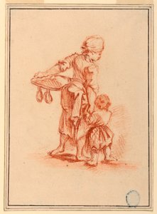Frau führt ein Kind von Jean-Baptiste Le Prince