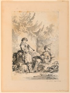 Hirtenjunge und Hirtin in einer Landschaft, 1767