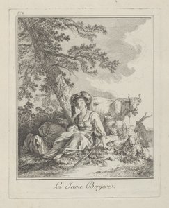 Die junge Schäferin, Platte zwei aus Divers Habillements des Peuples du Nord von Jean Baptiste Le Prince