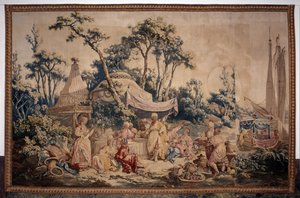 Das Outdoor-Bankett, ein Vorhang russischer Spiele von Jean Baptiste Leprince