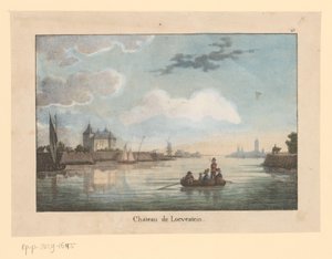 Ansicht von Schloss Loevestein von der Waal von Jean Baptiste Madou (possibly)
