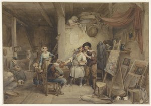 Adriaen Brouwer bei seinem Schüler J. van Craesbeek von Jean Baptiste Madou