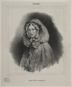 Brüssel: Junges Mädchen mit Umhang von Jean Baptiste Madou
