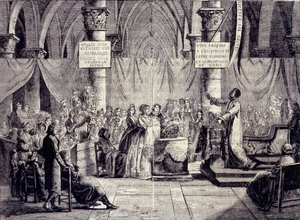 Taufe von Mitgliedern der Theophilanthropie-Sekte zwischen 1796 und 1800 von Jean Baptiste Mallet