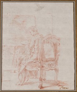 Eine Frau malt eine Landschaft von Jean Baptiste Marie Pierre