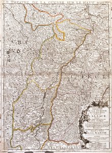 Karte des Elsass (Frankreich) von Jean Baptiste Nolin