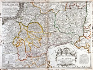 Karte von Languedoc (Südfrankreich) (Gravur)