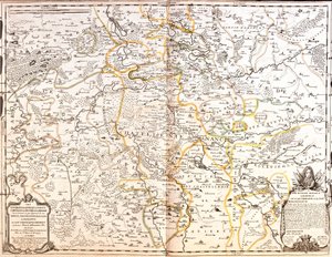 Karte des Gebiets von Nancy (Frankreich) (Gravur)