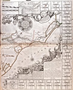 Karte des Canal du Midi, mit seinen Aquädukten