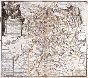Karte der Cevennen (Frankreich)