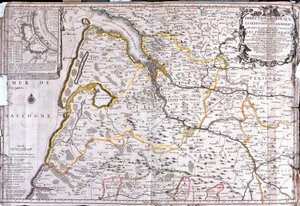 Karte des Gebiets um Bordeaux (Frankreich)