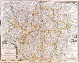 Karte der Provinz Lothringen (Frankreich) von Jean Baptiste Nolin