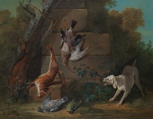 Hund bewacht erlegtes Wild, 1753 von Jean Baptiste Oudry
