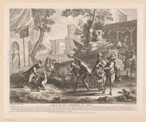 Gesellschaft kommt bei einem Gasthaus an von Jean Baptiste Oudry