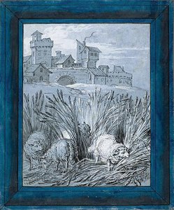 Schafe auf dem Feld von Jean Baptiste Oudry