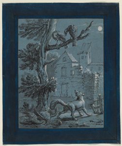 Der Fuchs und die Truthennen: Illustration zu den Fabeln von La Fontaine, 1733 von Jean Baptiste Oudry