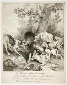 Der Wolf in der Enge von Jean Baptiste Oudry