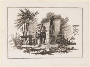 Eine Familie, aus "Nouveau Cahier de Six Feuilles De Différents Sujets Chinois Historiés" von Jean Baptiste Pillement