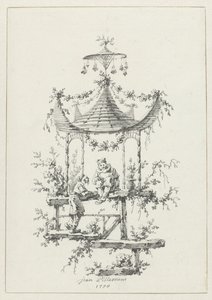 Ornamentale Komposition im Chinoiserie-Stil von Jean Baptiste Pillement