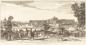 Ansicht des Schlosses und eines Teils der Stadt Versailles