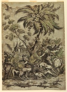 Löwenjagd von Jean Baptiste Scotin I