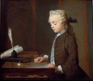 Junge mit Kreisel (oder Kind mit Kreisel) von Jean Baptiste Simeon Chardin