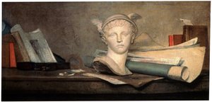 Stillleben mit Attributen der Künste, 18. Jahrhundert von Jean Baptiste Simeon Chardin