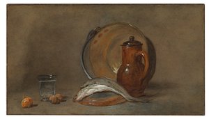 Stillleben mit Fisch und Kupfertopf von Jean Baptiste Simeon Chardin