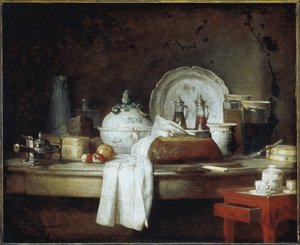 Das Offiziersmess oder die Überreste eines Mittagessens. Dessertparty (Öl auf Leinwand, ca. 1763) von Jean Baptiste Simeon Chardin