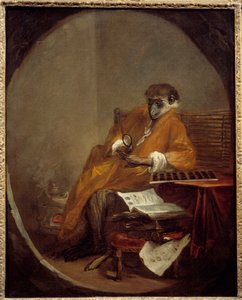 Der antike Affe. Darstellung eines Affen in menschlicher Haltung. von Jean Baptiste Simeon Chardin