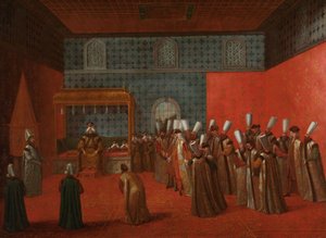 Botschafter Cornelis Calkoen bei seiner Audienz bei Sultan Ahmed III.
