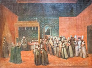 Sultan Ahmed III. empfängt einen europäischen Botschafter, ca. 1725