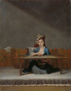 Türkische Frau an ihrem Stickrahmen, ca. 1720-37 von Jean Baptiste Vanmour