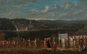 Hochzeitsprozession am Bosporus, ca. 1720-37 von Jean Baptiste Vanmour