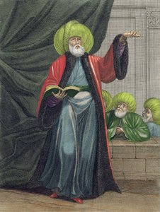 Der Mufti, oder Meister des Gesetzes, Tafel 20 aus Recueil de Cent Estampes representant differentes Nations du Levant tirees sur les Tableaux Peints dapres Nature..., graviert von Scotin, Gerard Jean Bapt von Jean Baptiste Vanmour